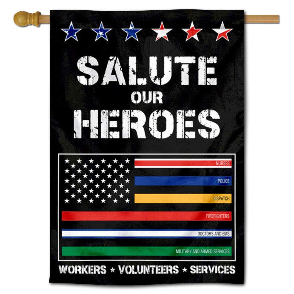 Sports Flags Pennants Company Salute Workers Services Thin Line Banner Flag and Front Line Workers Banners - Sports Collectibles, Sports Memorabilia, Sports Fan Shop, Sports Gifts