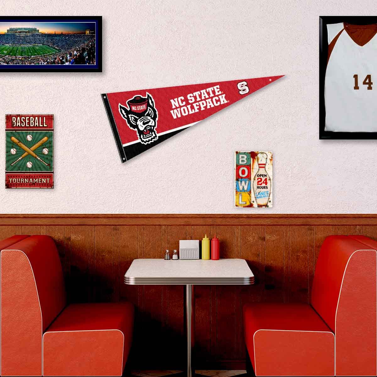 College Flags & Banners Co. North Carolina State Wolfpack Pennant Flag and Wall Tack Mount Pads - Sports Collectibles, Sports Memorabilia, Sports Fan Shop, Sports Gifts