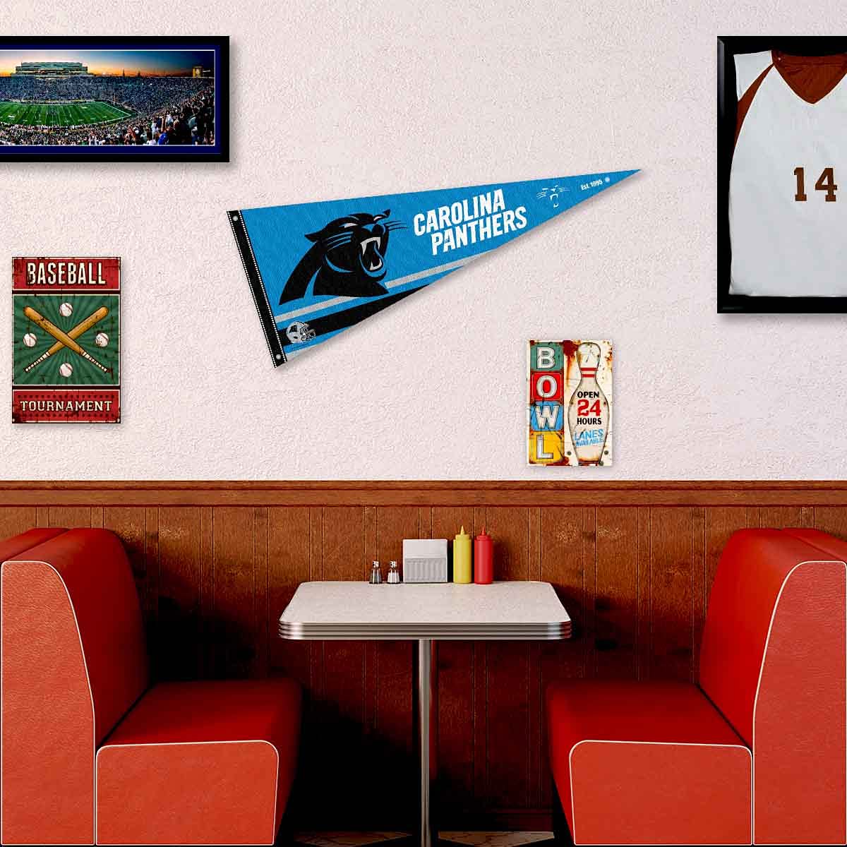 Carolina Panthers Pennant Banner and Wall Tack Pads - Sports Collectibles, Sports Memorabilia, Sports Fan Shop, Sports Gifts