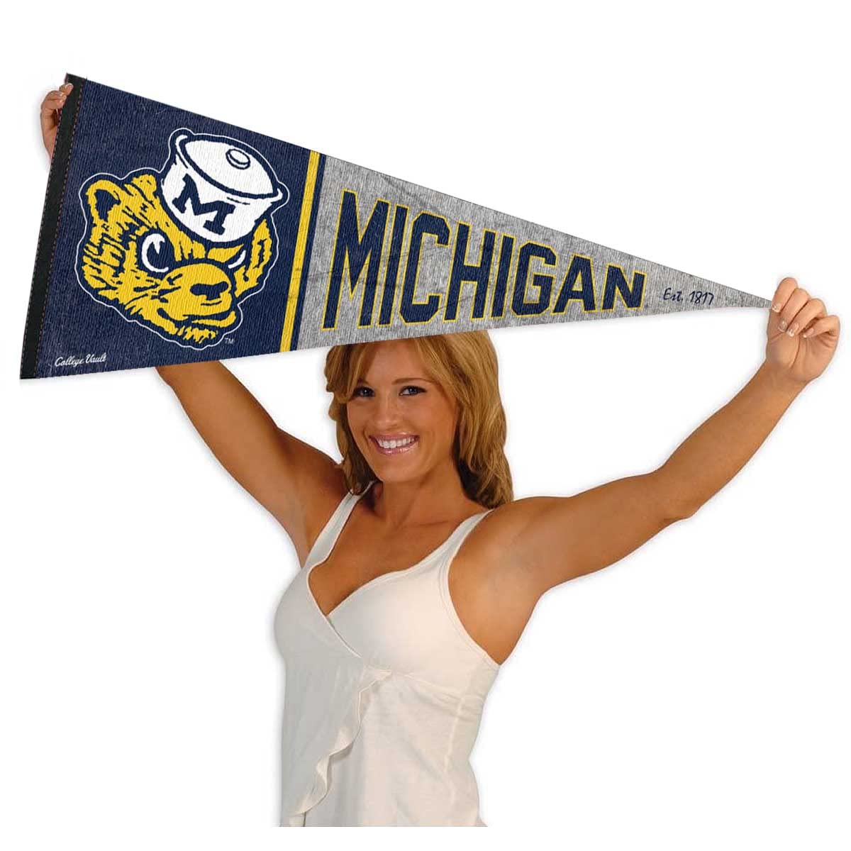 Michigan Team University Wolverines Pennant Throwback Vintage Banner - Sports Collectibles, Sports Memorabilia, Sports Fan Shop, Sports Gifts