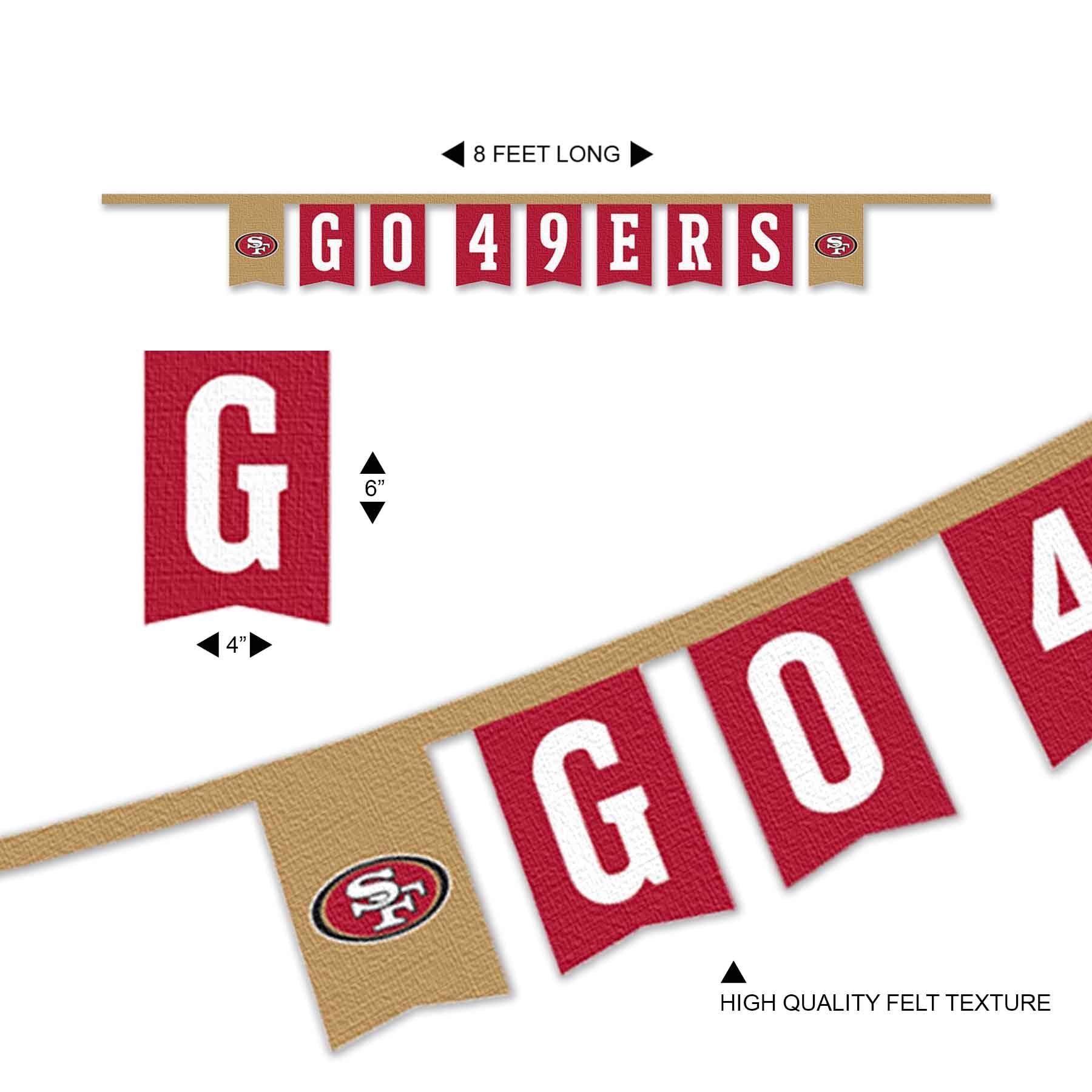 WinCraft San Francisco 49ers Banner String Pennant Flags - Sports Collectibles, Sports Memorabilia, Sports Fan Shop, Sports Gifts