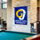 College Flags & Banners Co. Angelo State Rams House Flag and Wood Banner Pole Set - Sports Collectibles, Sports Memorabilia, Sports Fan Shop, Sports Gifts
