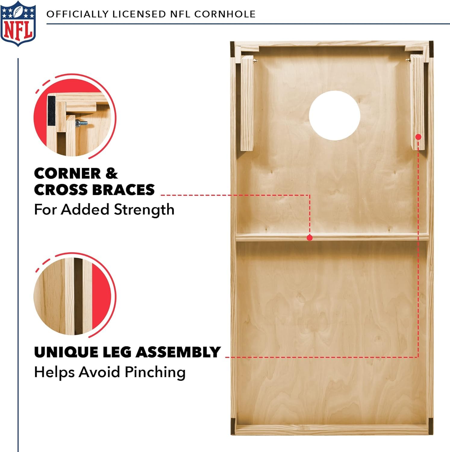 Wild Sports NFL Houston Texans 2' x 4' Regulation Size Solid Wood Cornhole Set with Direct Print HD Team Graphics - Sports Collectibles, Sports Memorabilia, Sports Fan Shop, Sports Gifts