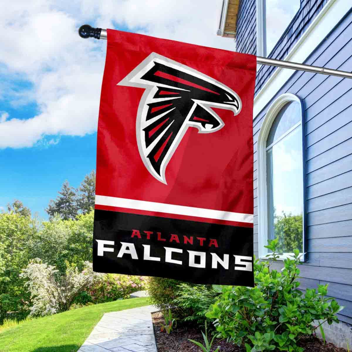 WinCraft Falcons Banner House Flag and 5 Foot Flagpole Set - Sports Collectibles, Sports Memorabilia, Sports Fan Shop, Sports Gifts