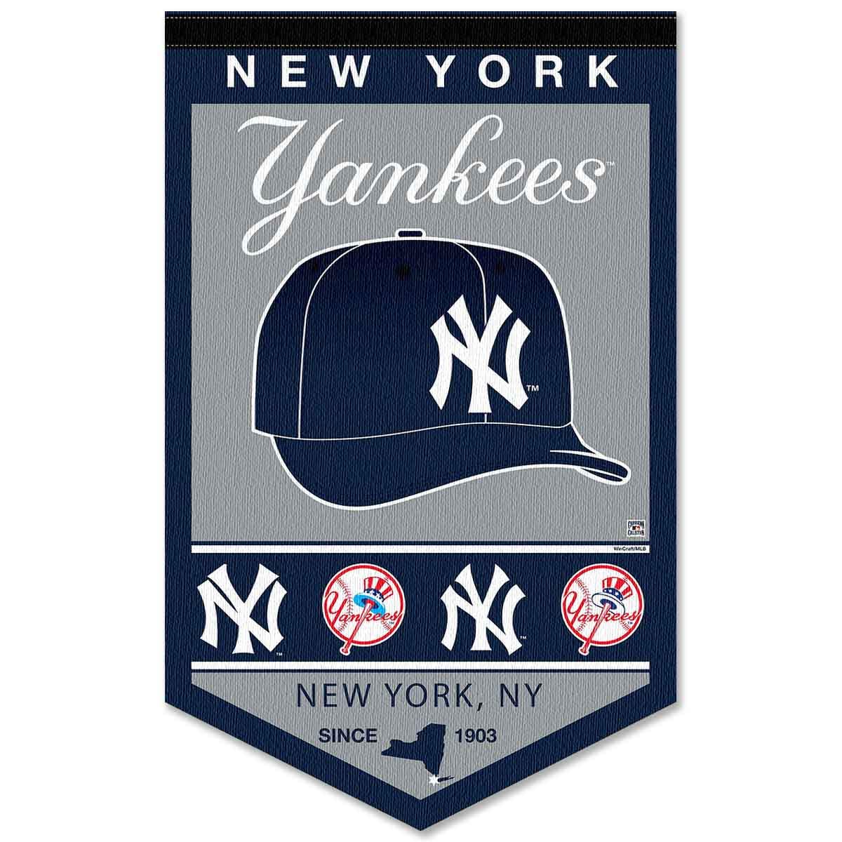 WinCraft NY Yankees Heritage History Banner Pennant - Sports Collectibles, Sports Memorabilia, Sports Fan Shop, Sports Gifts