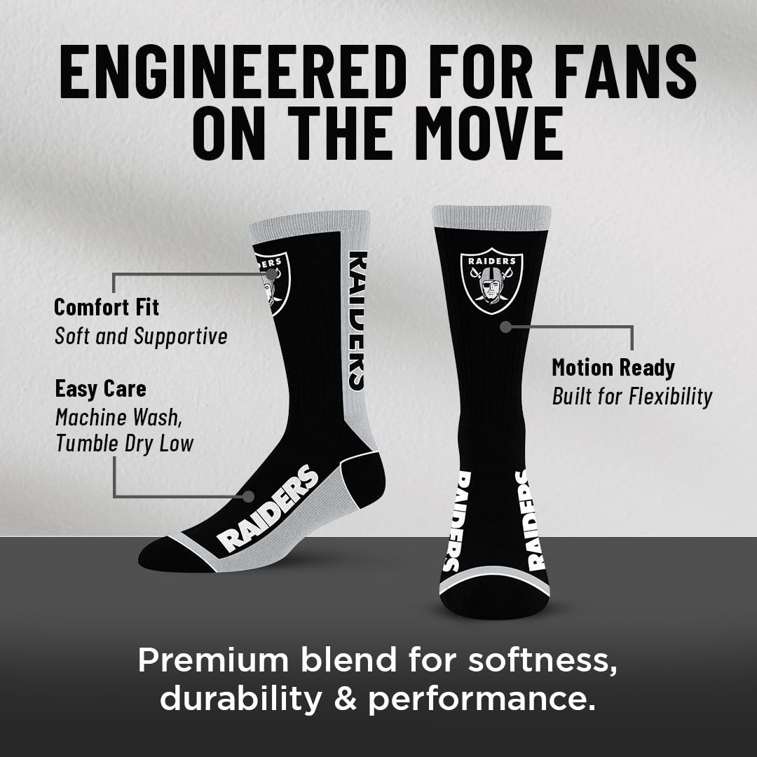 For Bare Feet NFL LAS VEGAS RAIDERS MVP Crew Sock Team Color Large - Sports Gifts, Sports Memorabilia, Sports Collectibles, Fan Shop