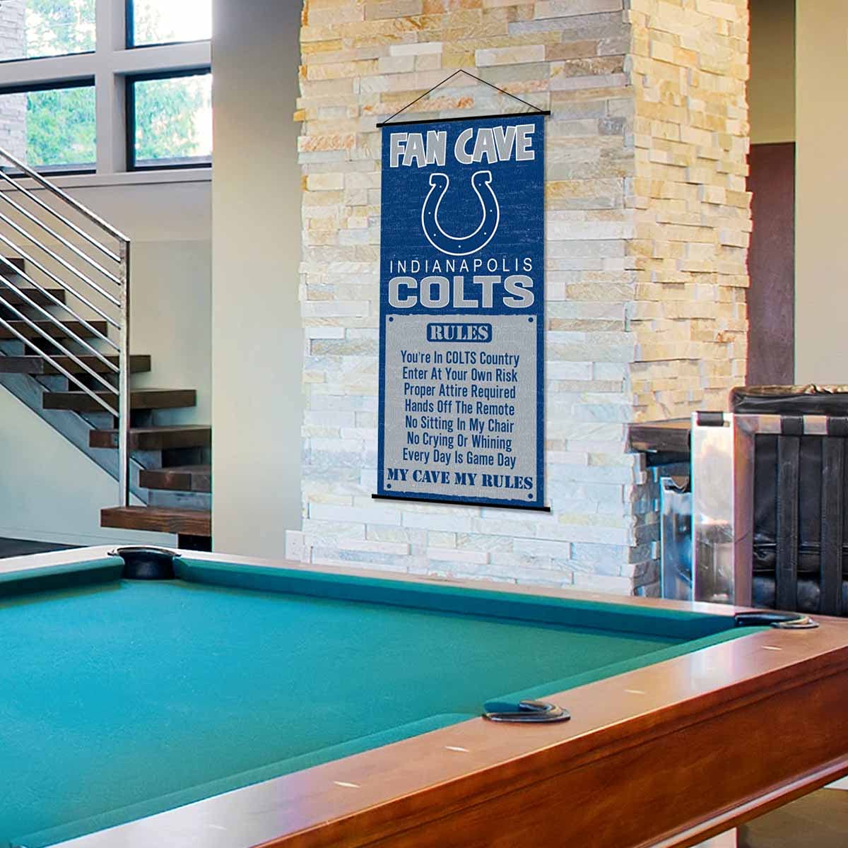WinCraft Indianapolis Colts Man Cave Fan Banner Wall Door Scroll - Sports Collectibles, Sports Memorabilia, Sports Fan Shop, Sports Gifts