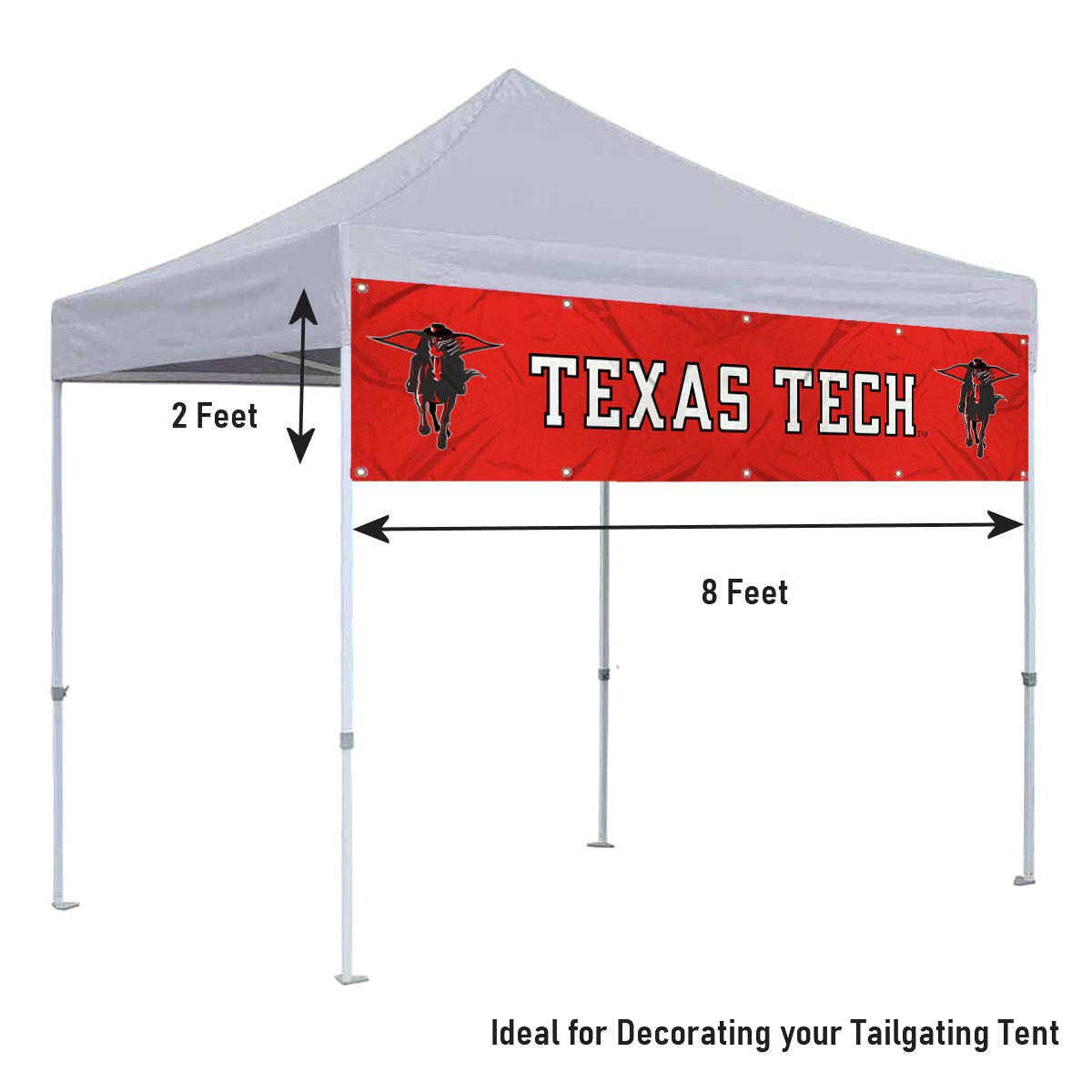 College Flags & Banners Co. Texas Tech Red Raiders Large 2x8 Foot Banner - Sports Collectibles, Sports Memorabilia, Sports Fan Shop, Sports Gifts