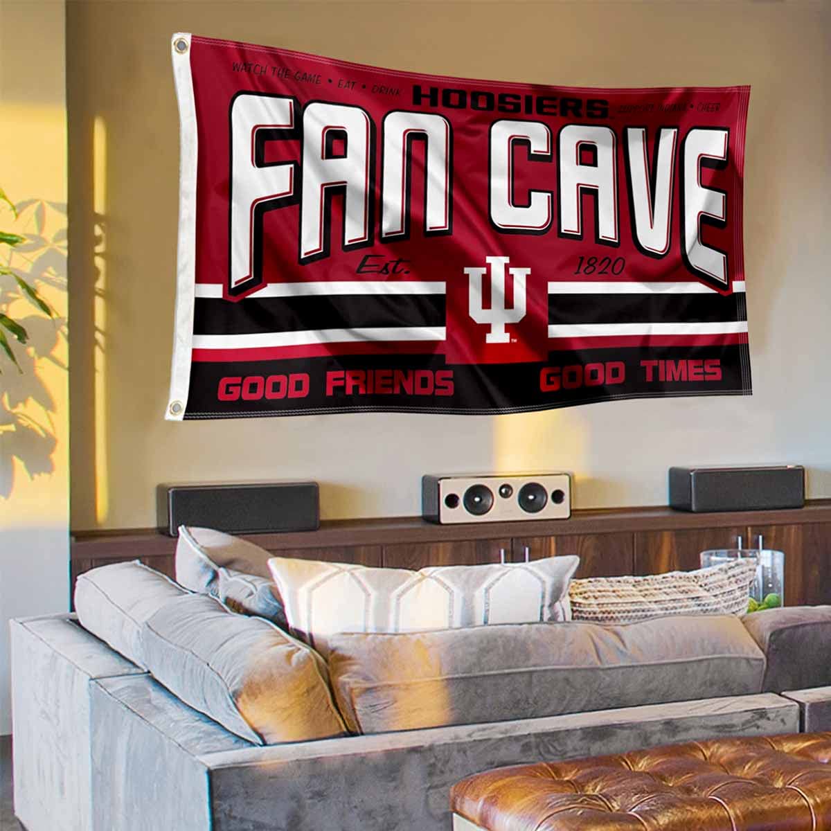 Indiana Hoosiers Fan Man Cave Banner Flag - Sports Collectibles, Sports Memorabilia, Sports Fan Shop, Sports Gifts