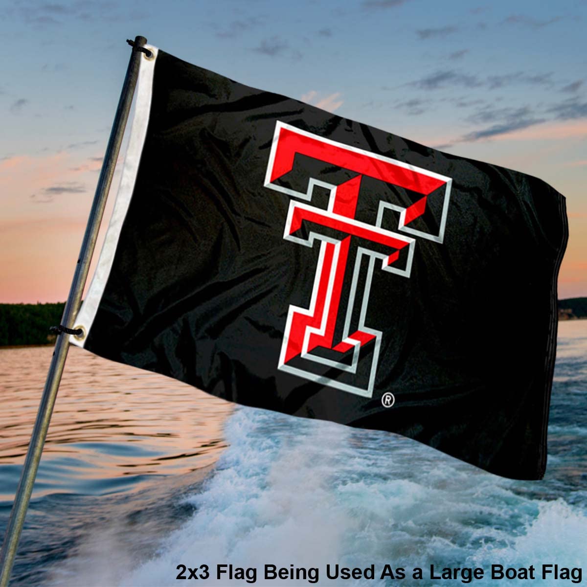 College Flags & Banners Co. Texas Tech Red Raiders Black 2x3 Foot Flag - Sports Collectibles, Sports Memorabilia, Sports Fan Shop, Sports Gifts