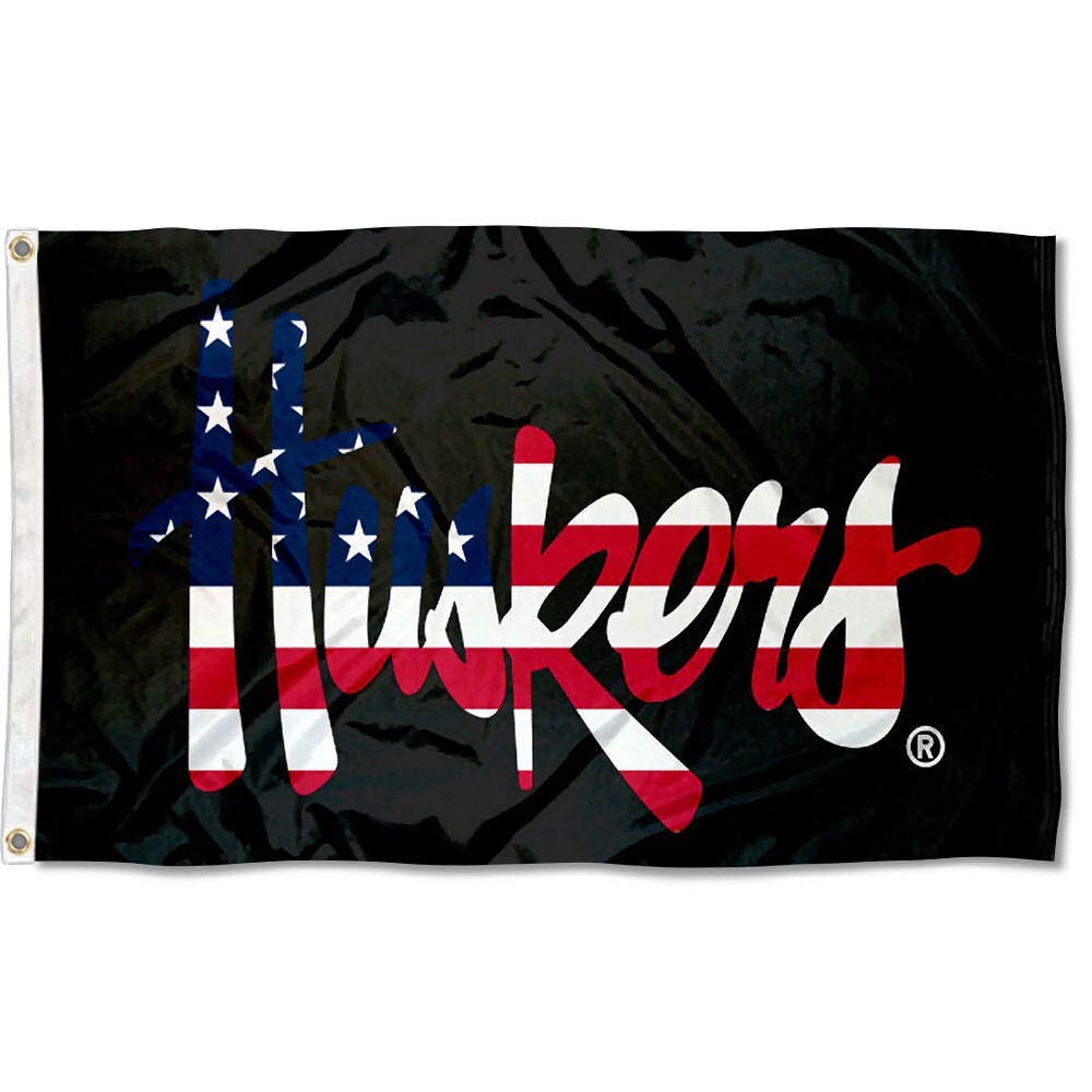 College Flags & Banners Co. Nebraska Huskers Patriotic Flag and USA 3x5 Flag Set - Sports Collectibles, Sports Memorabilia, Sports Fan Shop, Sports Gifts