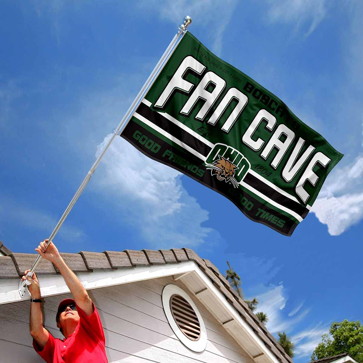 Ohio Bobcats Fan Man Cave Banner Flag - Sports Collectibles, Sports Memorabilia, Sports Fan Shop, Sports Gifts