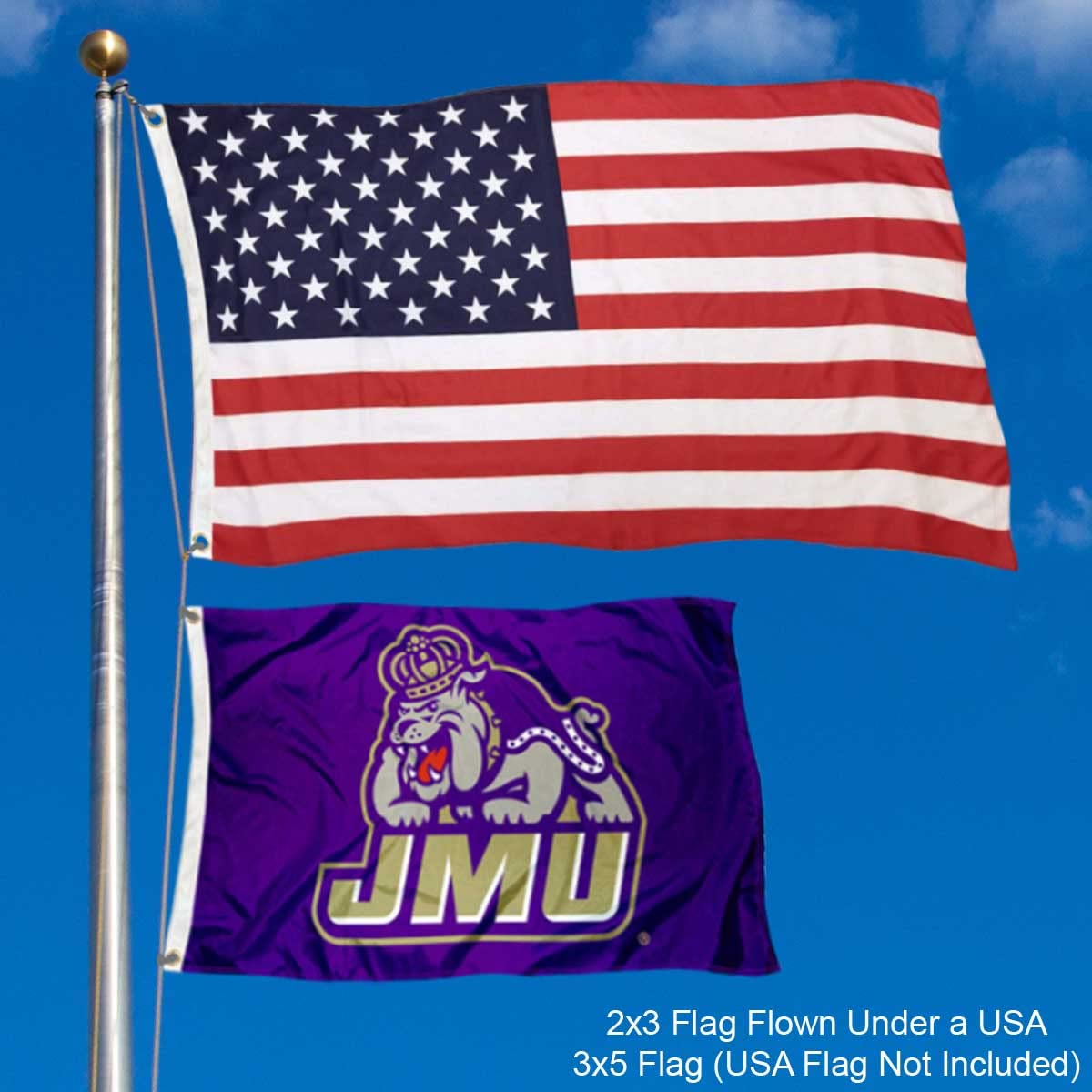 College Flags & Banners Co. James Madison Dukes 2x3 Foot Flag - Sports Collectibles, Sports Memorabilia, Sports Fan Shop, Sports Gifts