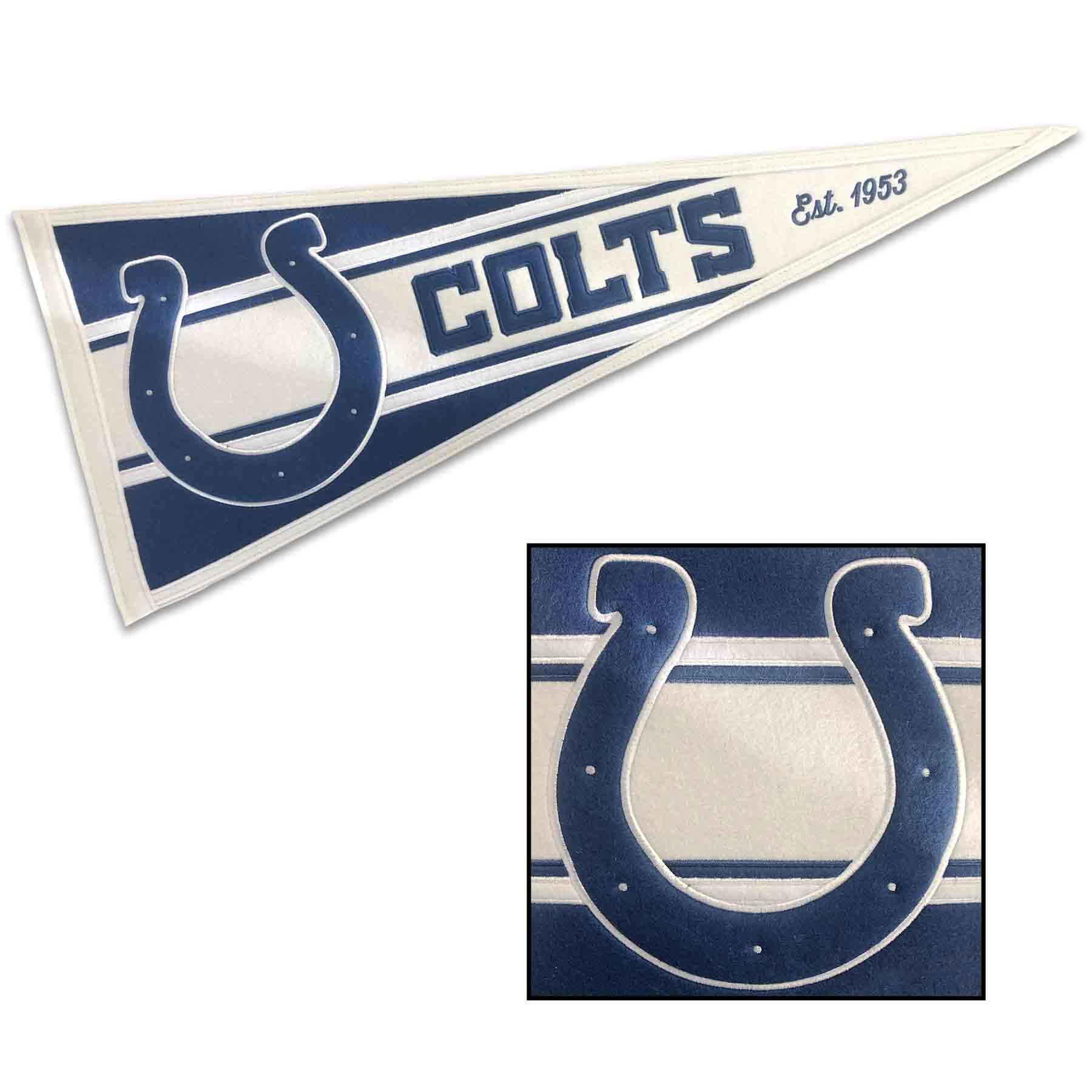 WinCraft Indianapolis Colts Embroidered and Sewn Pennant - Sports Collectibles, Sports Memorabilia, Sports Fan Shop, Sports Gifts