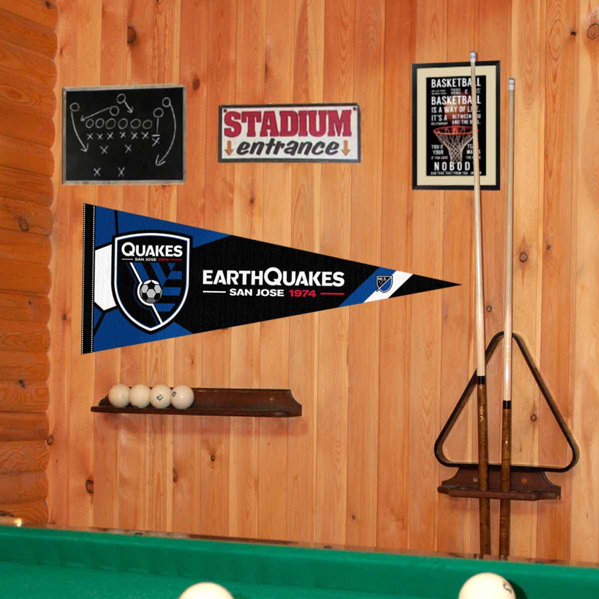 WinCraft San Jose Earthquakes Pennant Flag Banner - Sports Collectibles, Sports Memorabilia, Sports Fan Shop, Sports Gifts