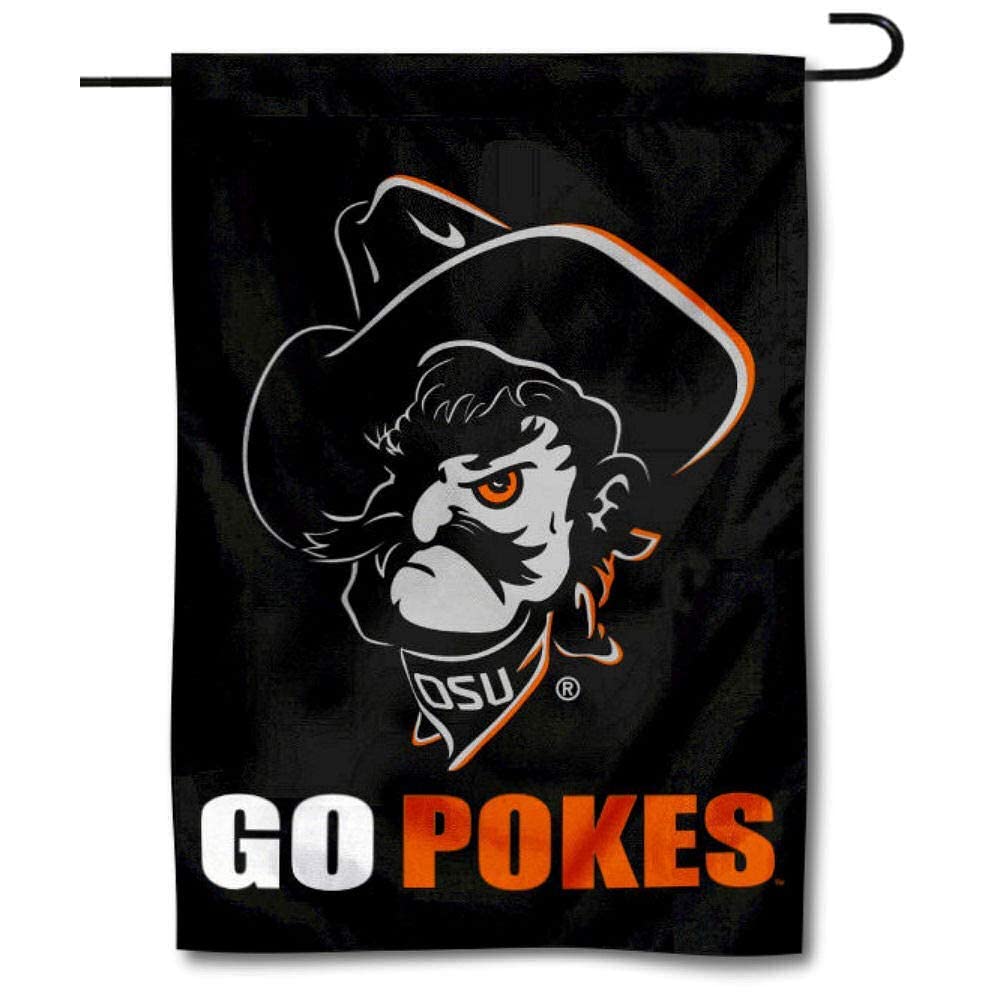 College Flags & Banners Co. OSU Cowboys Go Pokes Garden Flag and USA Flag Stand Pole Holder Set - Sports Collectibles, Sports Memorabilia, Sports Fan Shop, Sports Gifts