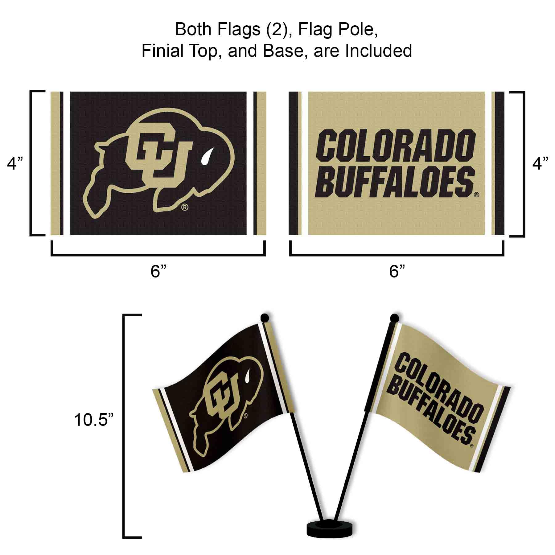 WinCraft Colorado Buffaloes Desk and Table Top Flags - Sports Collectibles, Sports Memorabilia, Sports Fan Shop, Sports Gifts