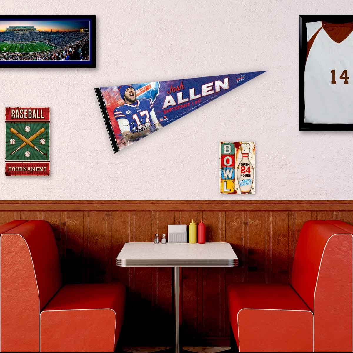 WinCraft Buffalo Bills Allen Pennant Banner Flag - Sports Collectibles, Sports Memorabilia, Sports Fan Shop, Sports Gifts