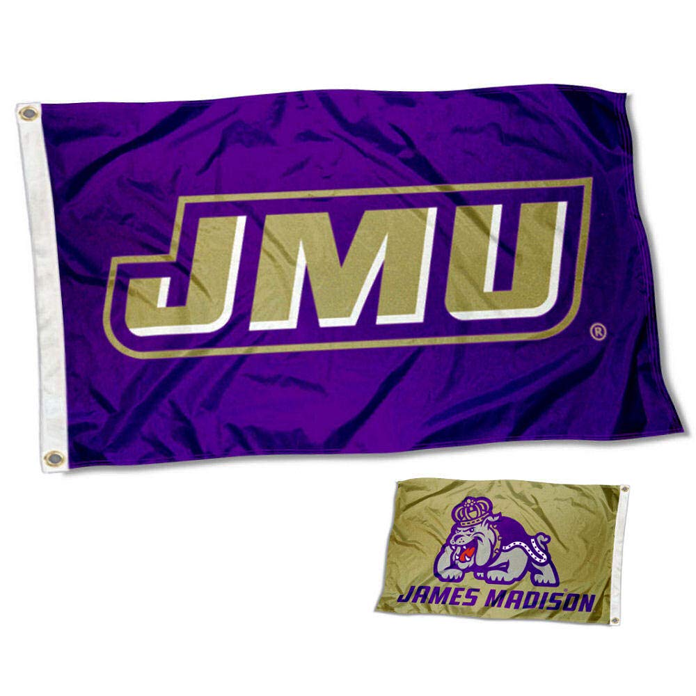 College Flags & Banners Co. James Madison Dukes Dual Logo Double Sided Flag - Sports Collectibles, Sports Memorabilia, Sports Fan Shop, Sports Gifts