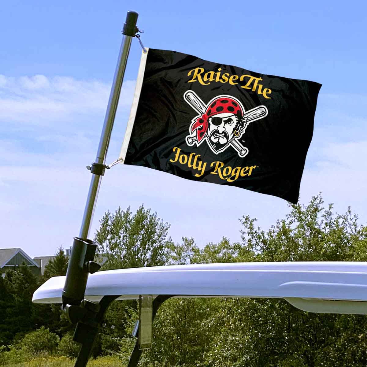 WinCraft Pittsburgh Pirates Boat and Golf Cart Flag - Sports Collectibles, Sports Memorabilia, Sports Fan Shop, Sports Gifts