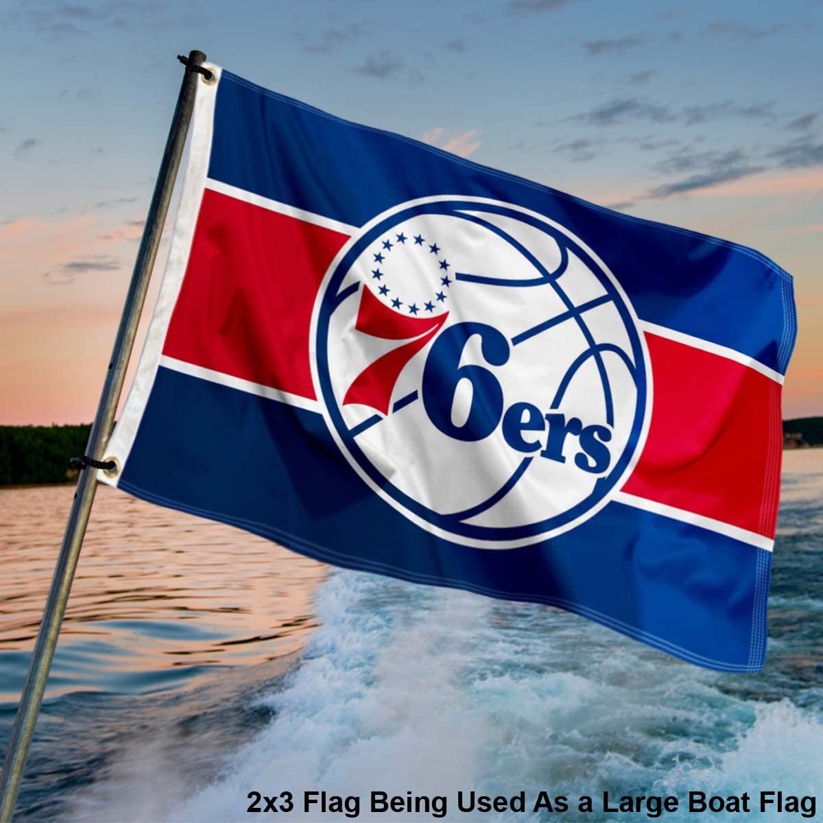 WinCraft Philadelphia 76ers Small 2x3 Foot Banner Flag - Sports Collectibles, Sports Memorabilia, Sports Fan Shop, Sports Gifts