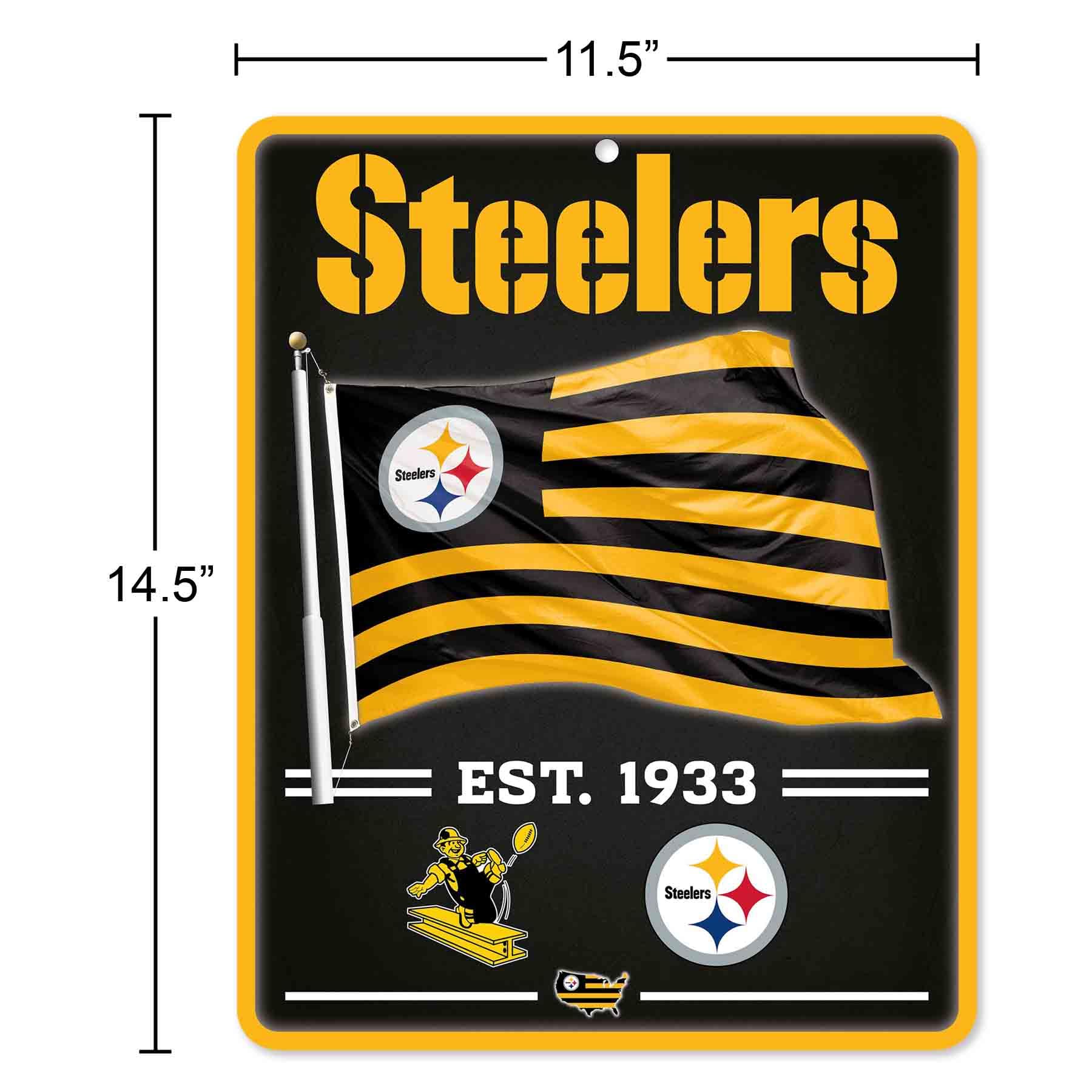 WinCraft Pittsburgh Steelers Americana Banner Flag Sign - Sports Collectibles, Sports Memorabilia, Sports Fan Shop, Sports Gifts