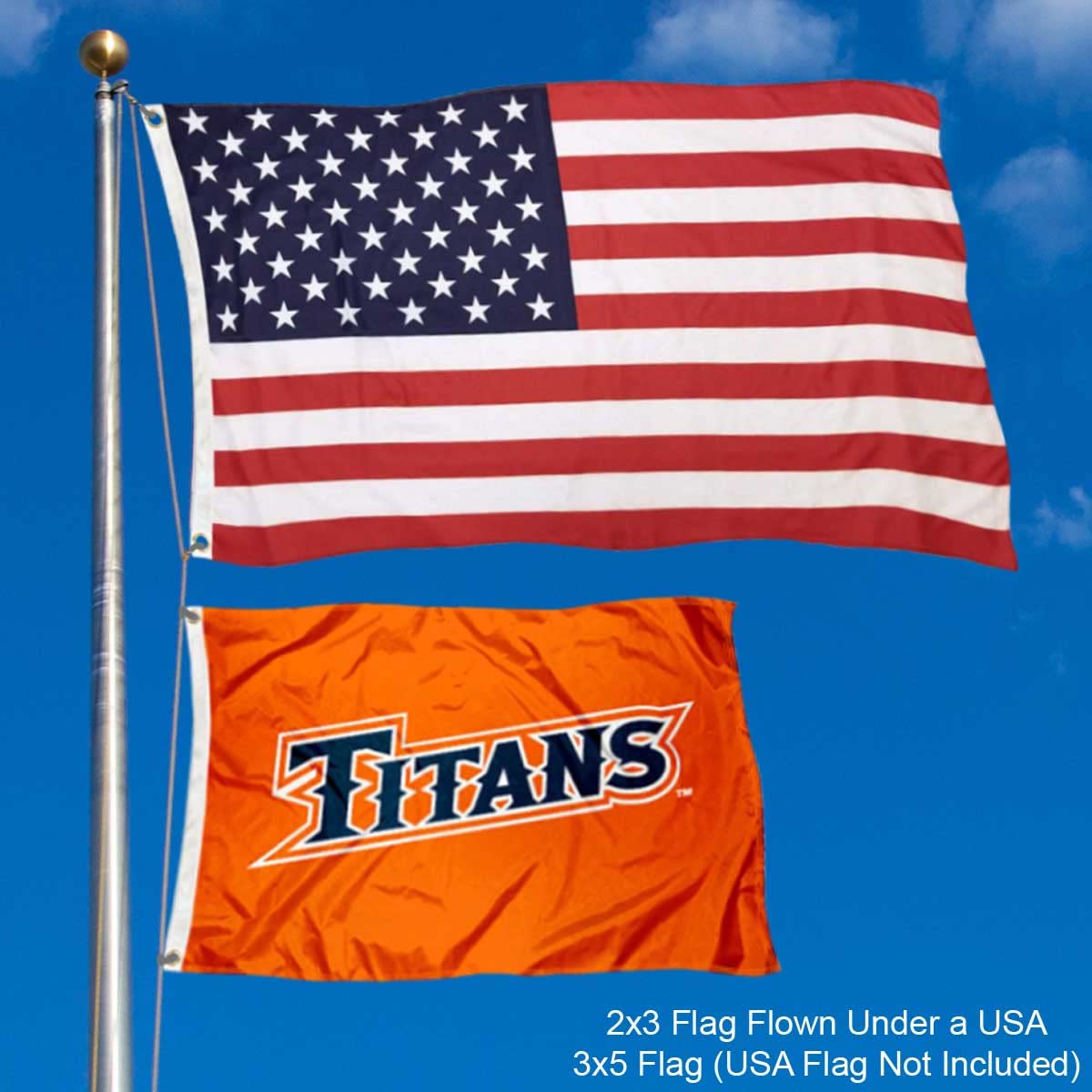 College Flags & Banners Co. Cal State Fullerton Titans Orange 2x3 Foot Flag - Sports Collectibles, Sports Memorabilia, Sports Fan Shop, Sports Gifts