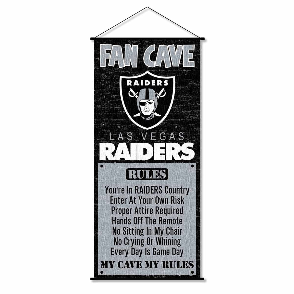 WinCraft Las Vegas Raiders Man Cave Fan Banner Wall Door Scroll - Sports Collectibles, Sports Memorabilia, Sports Fan Shop, Sports Gifts