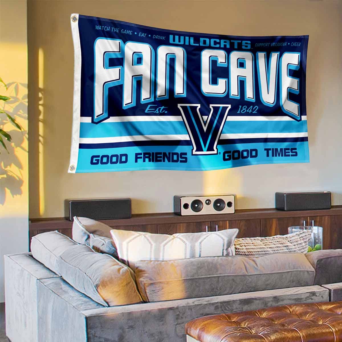 Villanova Wildcats Fan Man Cave Banner Flag - Sports Collectibles, Sports Memorabilia, Sports Fan Shop, Sports Gifts