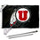 College Flags & Banners Co. Utah Black Flag with Pole and Bracket Complete Set - Sports Collectibles, Sports Memorabilia, Sports Fan Shop, Sports Gifts
