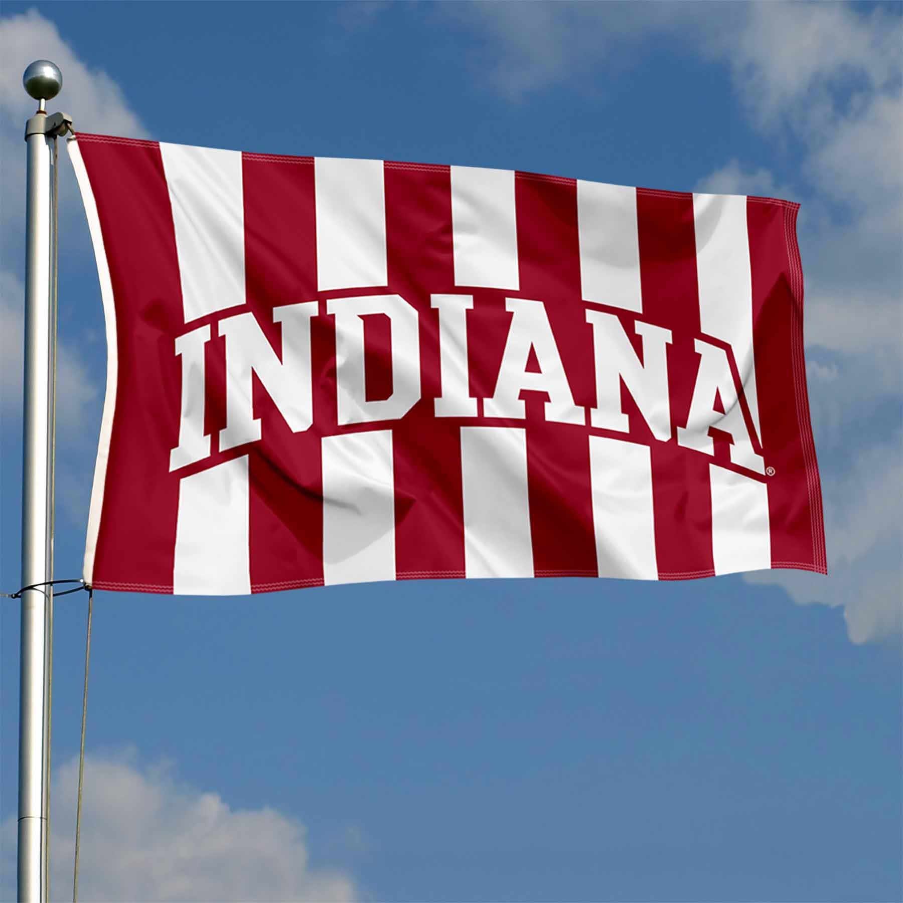 Indiana Hoosiers Stripes Large Grommet Banner Flag - Sports Collectibles, Sports Memorabilia, Sports Fan Shop, Sports Gifts