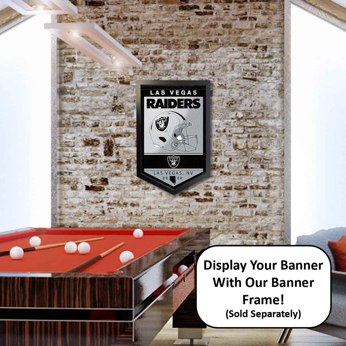 WinCraft Las Vegas Raiders Heritage History Banner Pennant - Sports Collectibles, Sports Memorabilia, Sports Fan Shop, Sports Gifts