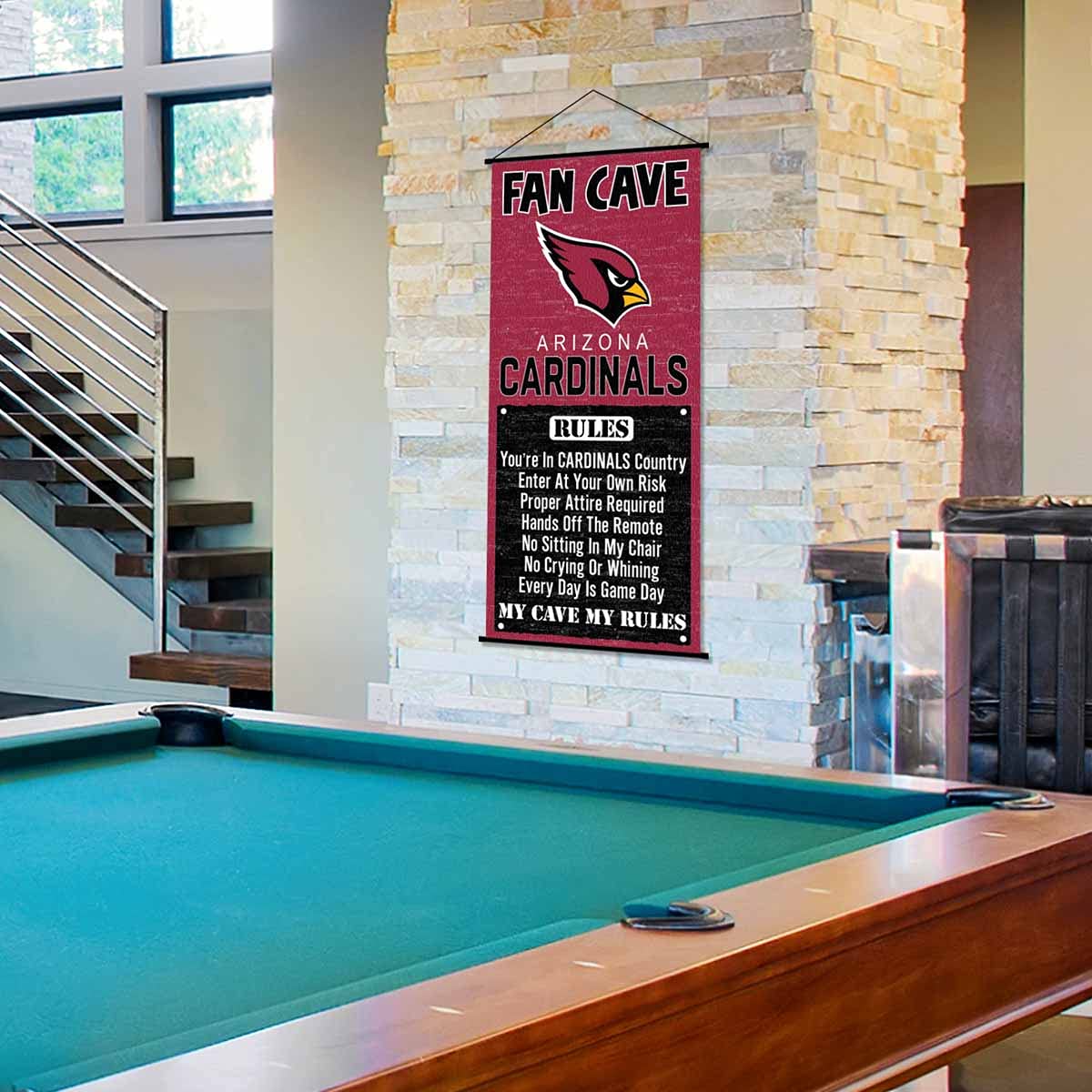 WinCraft Arizona Cardinals Man Cave Fan Banner Wall Door Scroll - Sports Collectibles, Sports Memorabilia, Sports Fan Shop, Sports Gifts