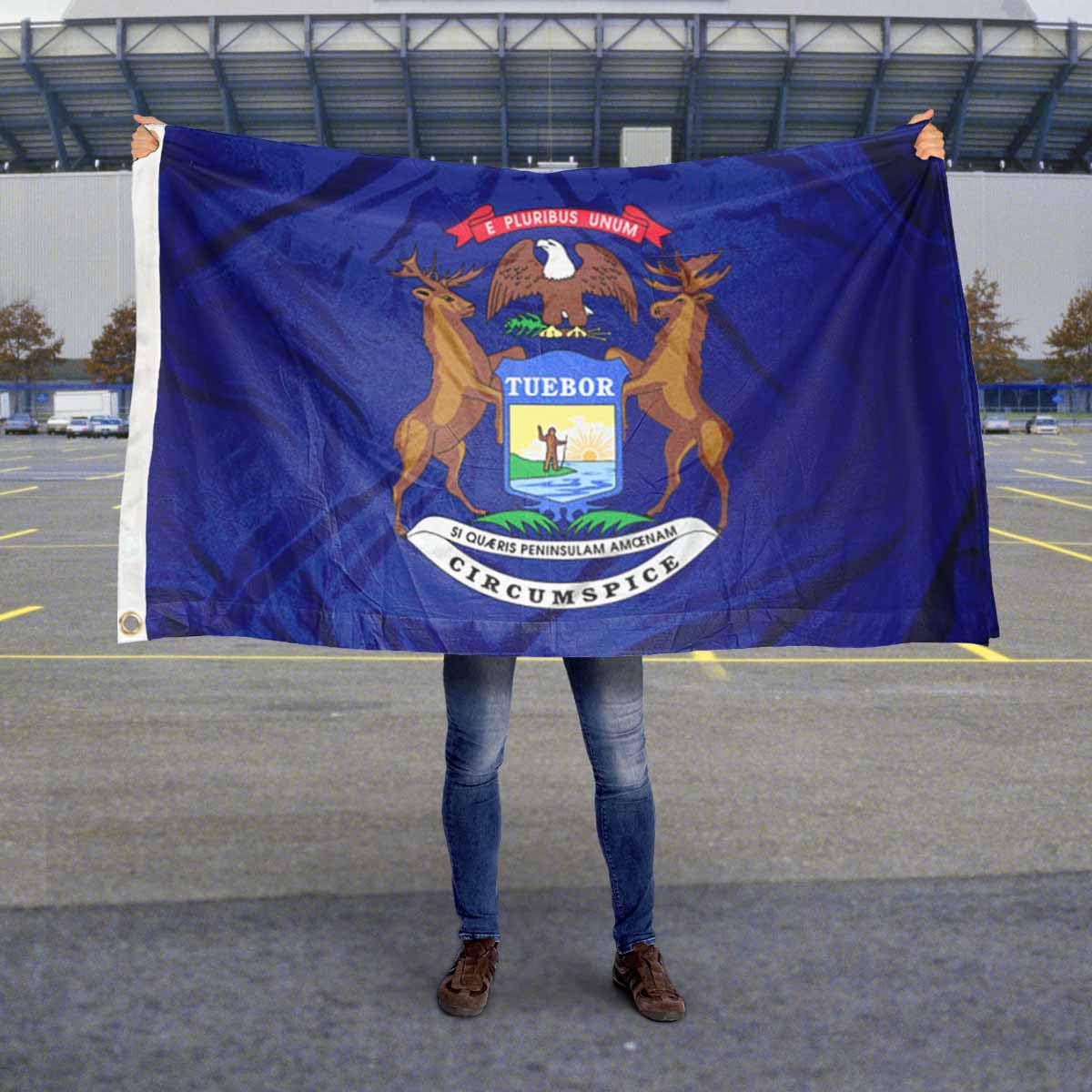 Sports Flags Pennants Company State of Michigan Flag 3x5 Foot Banner - Sports Collectibles, Sports Memorabilia, Sports Fan Shop, Sports Gifts