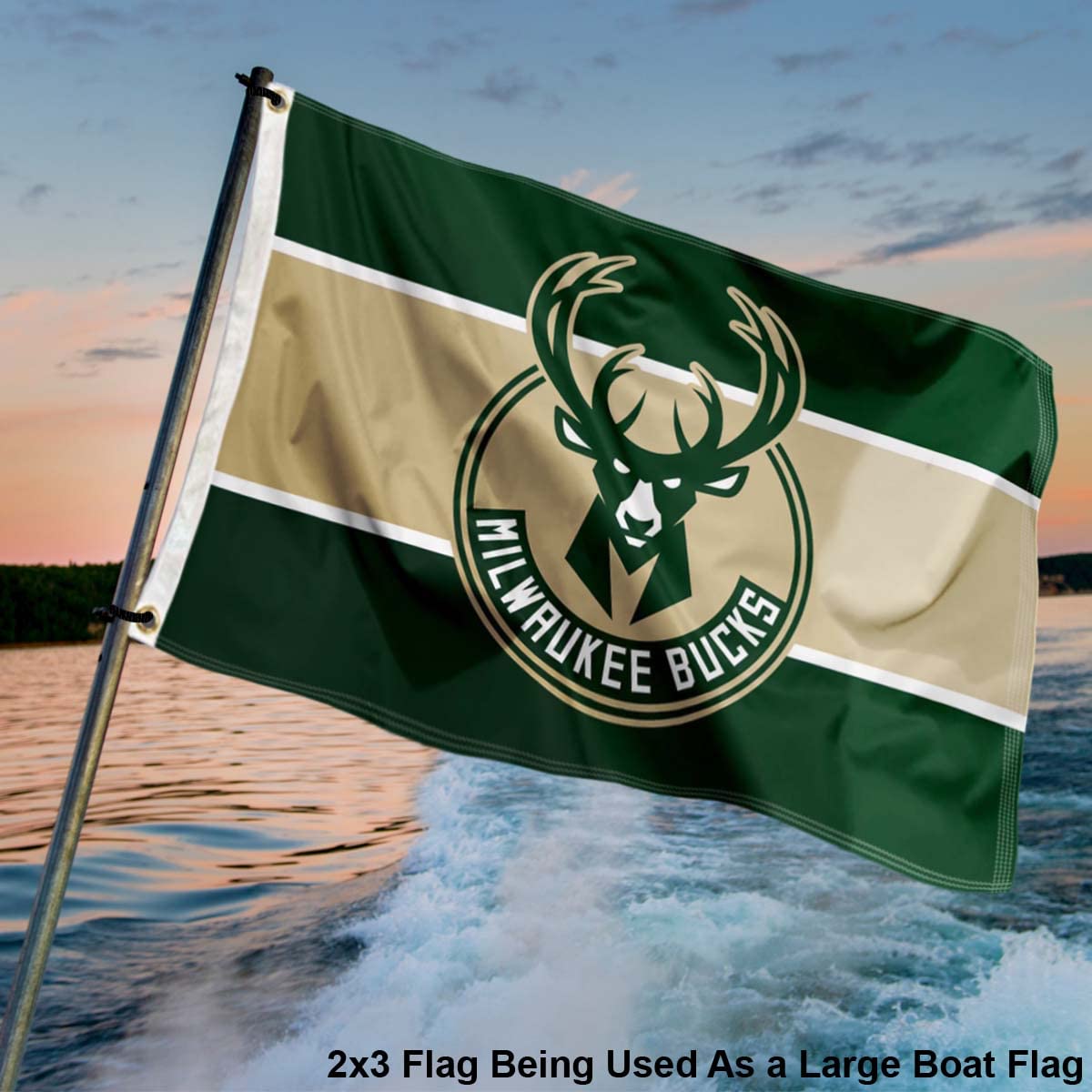 WinCraft Milwaukee Bucks Small 2x3 Foot Banner Flag - Sports Collectibles, Sports Memorabilia, Sports Fan Shop, Sports Gifts