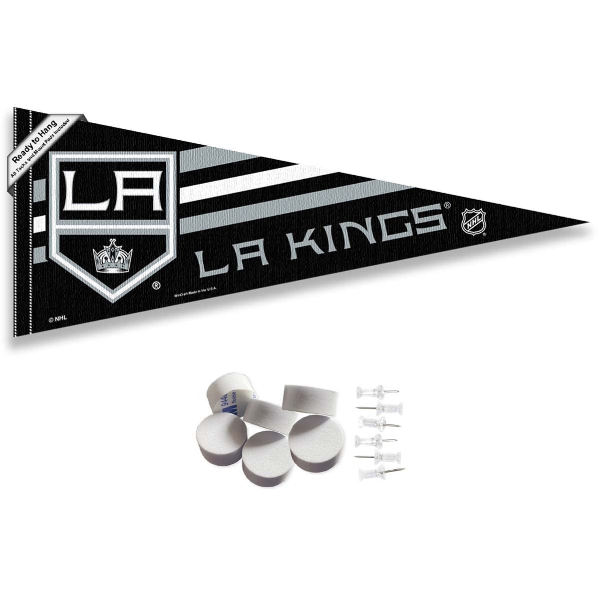 Los Angeles Kings Pennant Flag and Wall Tack Pads Mounts - Sports Gifts, Sports Memorabilia, Sports Collectibles, Fan Shop