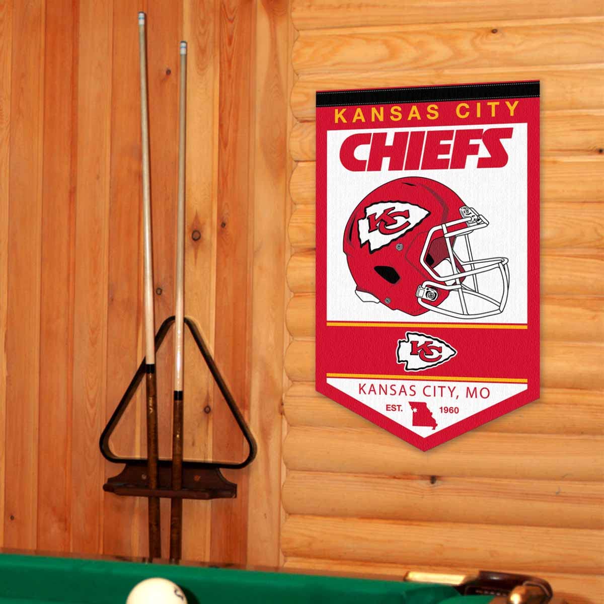 WinCraft Kansas City Chiefs Heritage History Banner Pennant - Sports Collectibles, Sports Memorabilia, Sports Fan Shop, Sports Gifts