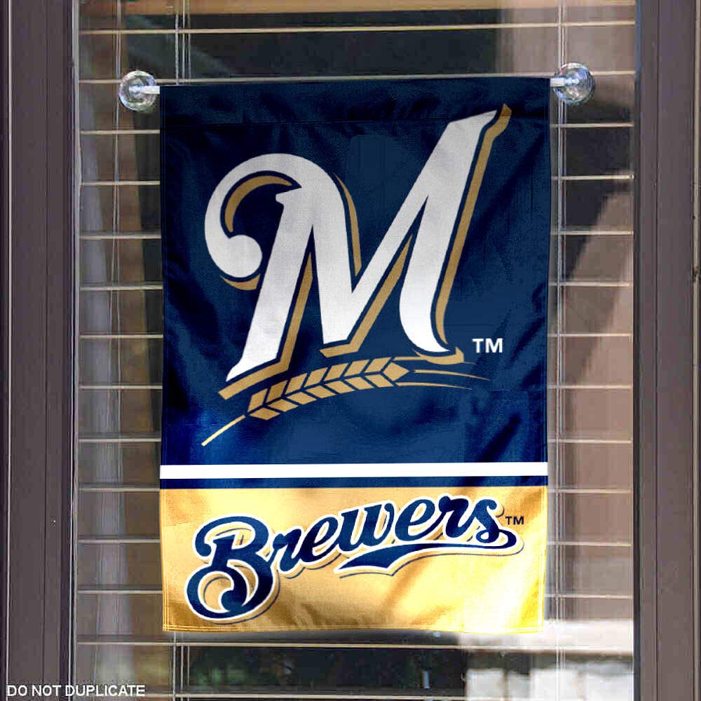 WinCraft Milwaukee Baseball Double Sided Garden Flag - Sports Collectibles, Sports Memorabilia, Sports Fan Shop, Sports Gifts
