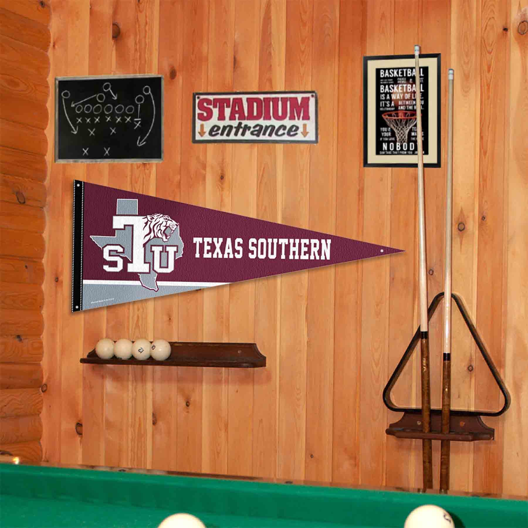 College Flags & Banners Co. Texas Southern Tigers Pennant Flag and Wall Tack Mount Pads - Sports Collectibles, Sports Memorabilia, Sports Fan Shop, Sports Gifts