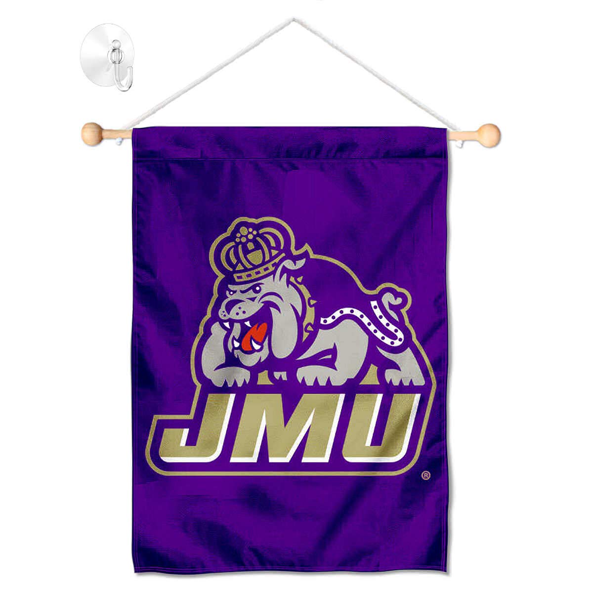 College Flags & Banners Co. James Madison Dukes Banner for Windows Doors and Walls - Sports Collectibles, Sports Memorabilia, Sports Fan Shop, Sports Gifts