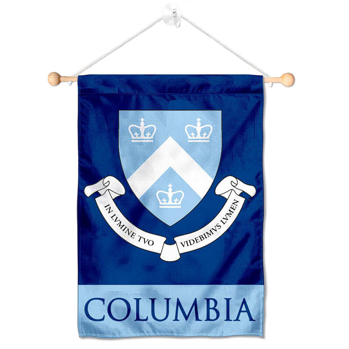 College Flags & Banners Co. Columbia Lions Window Wall Banner Hanging Flag with Suction Cup - Sports Collectibles, Sports Memorabilia, Sports Fan Shop, Sports Gifts
