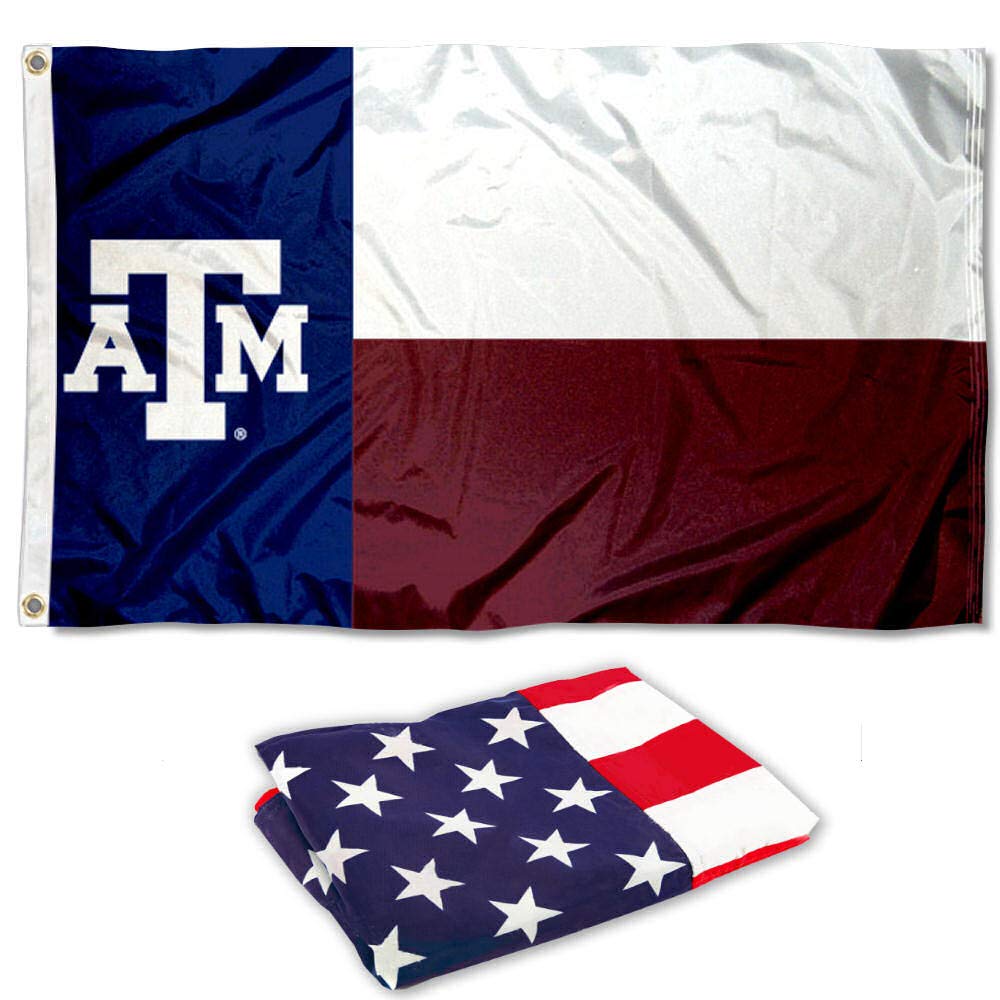 College Flags & Banners Co. Texas A&M State Flag and USA 3x5 Flag Set - Sports Collectibles, Sports Memorabilia, Sports Fan Shop, Sports Gifts