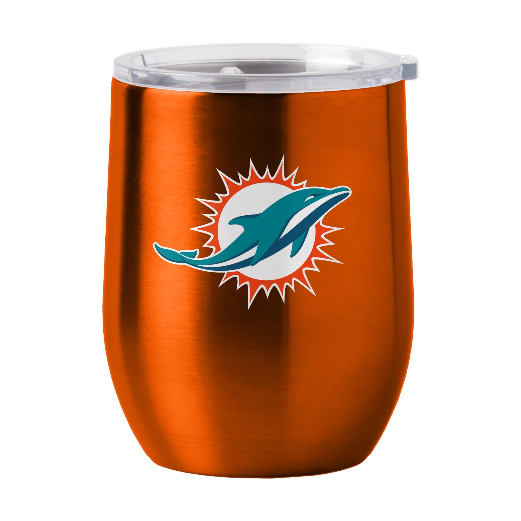 Miami Dolphins Travel Tumbler 16oz Stainless Steel Curved - Sports Collectibles, Sports Memorabilia, Sports Fan Shop, Sports Gifts