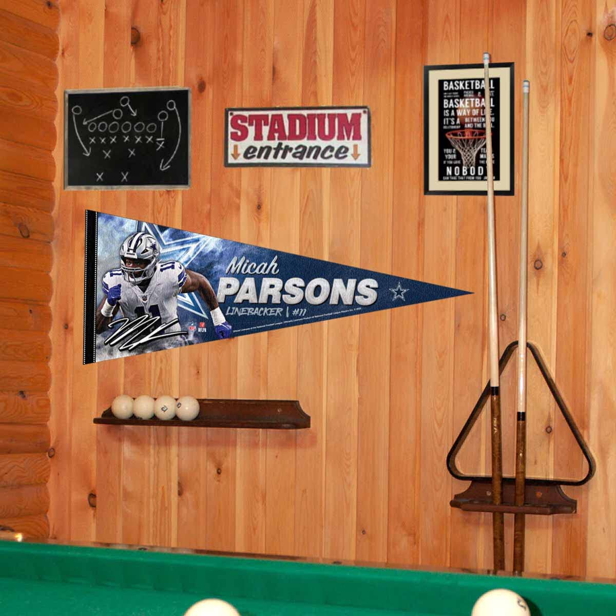 WinCraft Dallas Cowboys Parsons Pennant Banner Flag - Sports Collectibles, Sports Memorabilia, Sports Fan Shop, Sports Gifts