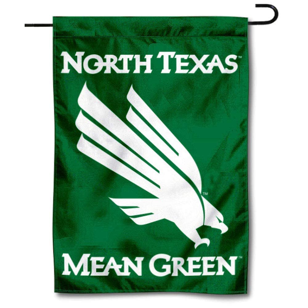 College Flags & Banners Co. University of North Texas Garden Flag and USA Stand Pole Holder Set - Sports Collectibles, Sports Memorabilia, Sports Fan Shop, Sports Gifts