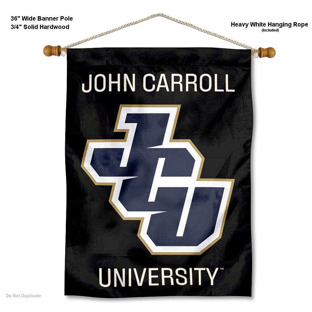 College Flags & Banners Co. John Carroll Blue Streaks Logo Double Sided House and Wood Banner Pole Set - Sports Collectibles, Sports Memorabilia, Sports Fan Shop, Sports Gifts