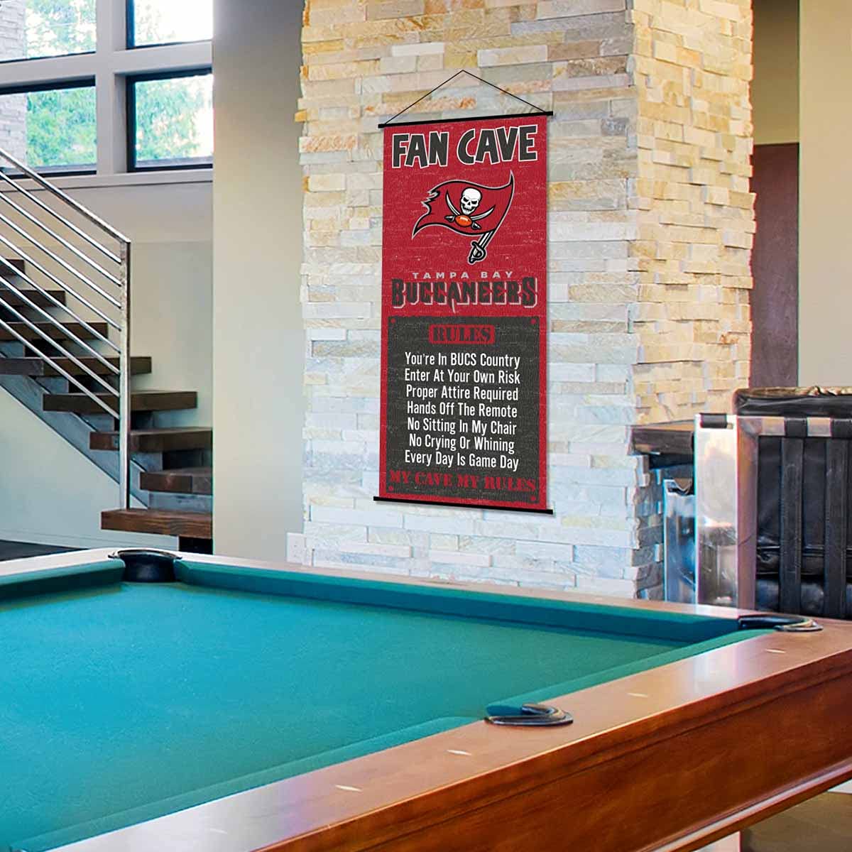 WinCraft Tampa Bay Buccaneers Man Cave Fan Banner Wall Door Scroll - Sports Collectibles, Sports Memorabilia, Sports Fan Shop, Sports Gifts