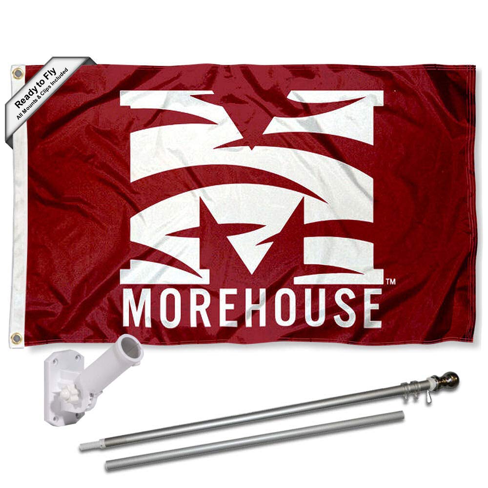 College Flags & Banners Co. Morehouse Maroon Tigers Flag and Pole Bracket Mount Bundle - Sports Collectibles, Sports Memorabilia, Sports Fan Shop, Sports Gifts