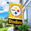 WinCraft Steelers Gold Banner House Flag and 5 Foot Flagpole Set - Sports Collectibles, Sports Memorabilia, Sports Fan Shop, Sports Gifts