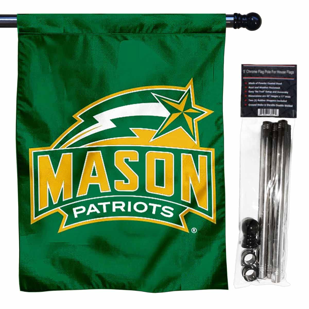 George Mason University Banner Flag with Flag Pole Set - Sports Collectibles, Sports Memorabilia, Sports Fan Shop, Sports Gifts